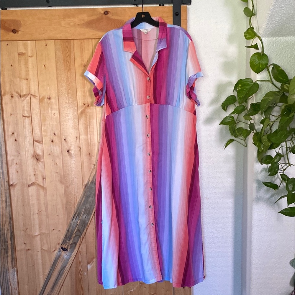 Terra & Sky Purple Midi Dress Chic and Comfortable